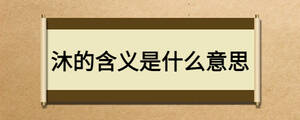 沐的含義是什么意思