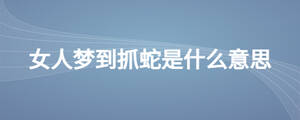 女人夢到抓蛇是什么意思