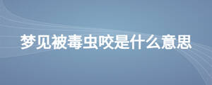 夢(mèng)見(jiàn)被毒蟲(chóng)咬是什么意思