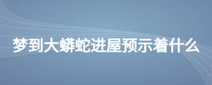 夢到大蟒蛇進屋預示著什么