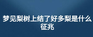 夢見梨樹上結了好多梨是什么征兆
