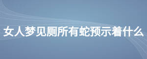 女人夢見廁所有蛇預(yù)示著什么