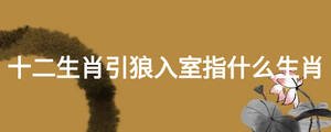 十二生肖引狼入室指什么生肖
