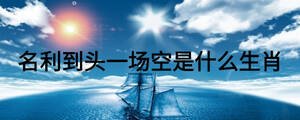 名利到頭一場空是什么生肖