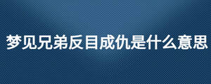 夢見兄弟反目成仇是什么意思