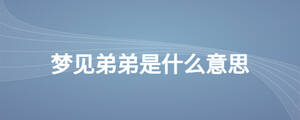 夢(mèng)見弟弟是什么意思