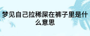夢見自己拉稀屎在褲子里是什么意思