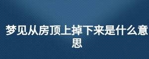 夢(mèng)見(jiàn)從房頂上掉下來(lái)是什么意思