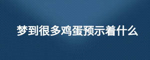 夢到很多雞蛋預(yù)示著什么