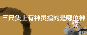 三尺頭上有神靈指的是哪位神