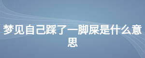 夢(mèng)見自己踩了一腳屎是什么意思