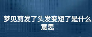 夢見剪發了頭發變短了是什么意思