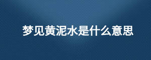 夢(mèng)見(jiàn)黃泥水是什么意思
