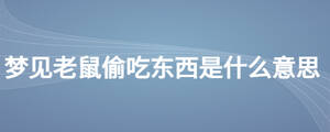 夢(mèng)見老鼠偷吃東西是什么意思