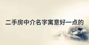 二手房中介名字寓意好一點的