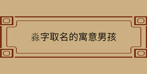 淼字取名的寓意男孩